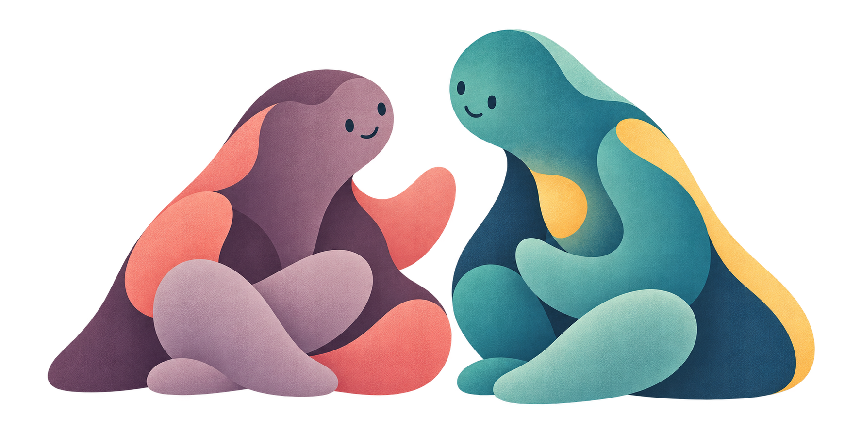 Duas personagens Senectus juntas num momento de companhia